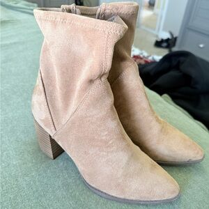 Tan heeled booties